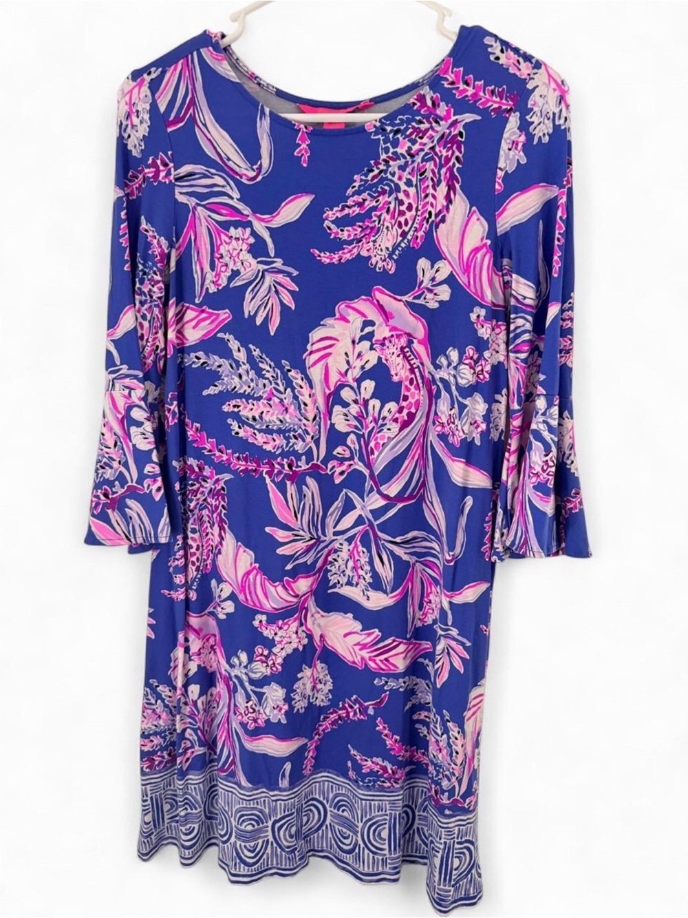 Lilly Pulitzer Blue Dress with Pink Floral Print